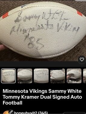 Silver Autographed Football with Black Ink Signature